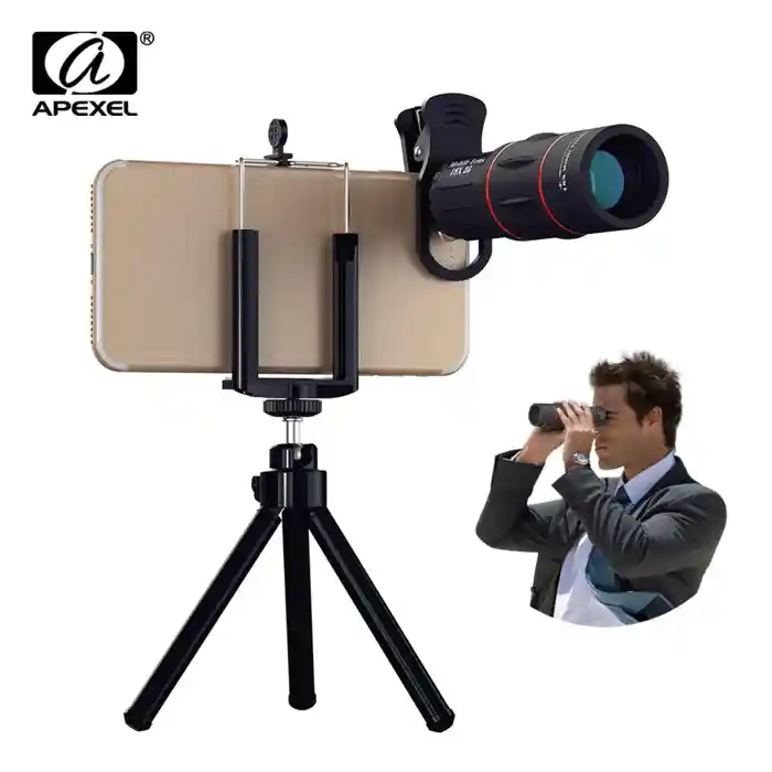 APEXEL 18X Telescope Zoom lens Monocular Mobile Phone camera Lens for iPhone Samsung Smartphones with tripod Hunting Sports